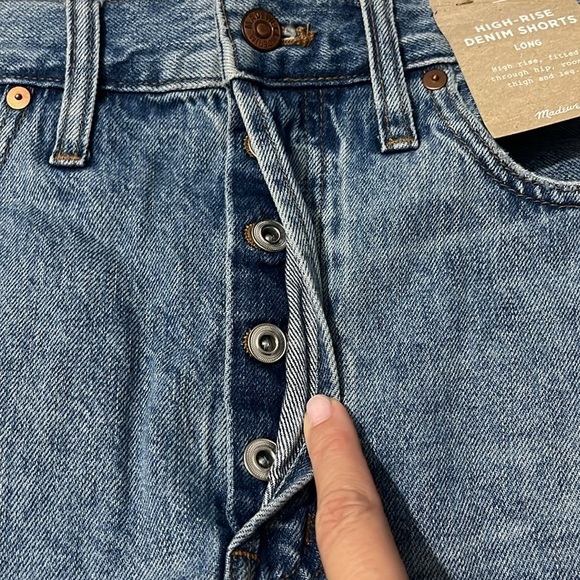 Madewell Hi rise Long Denim Shorts Size 28 NWT - Picture 8 of 14